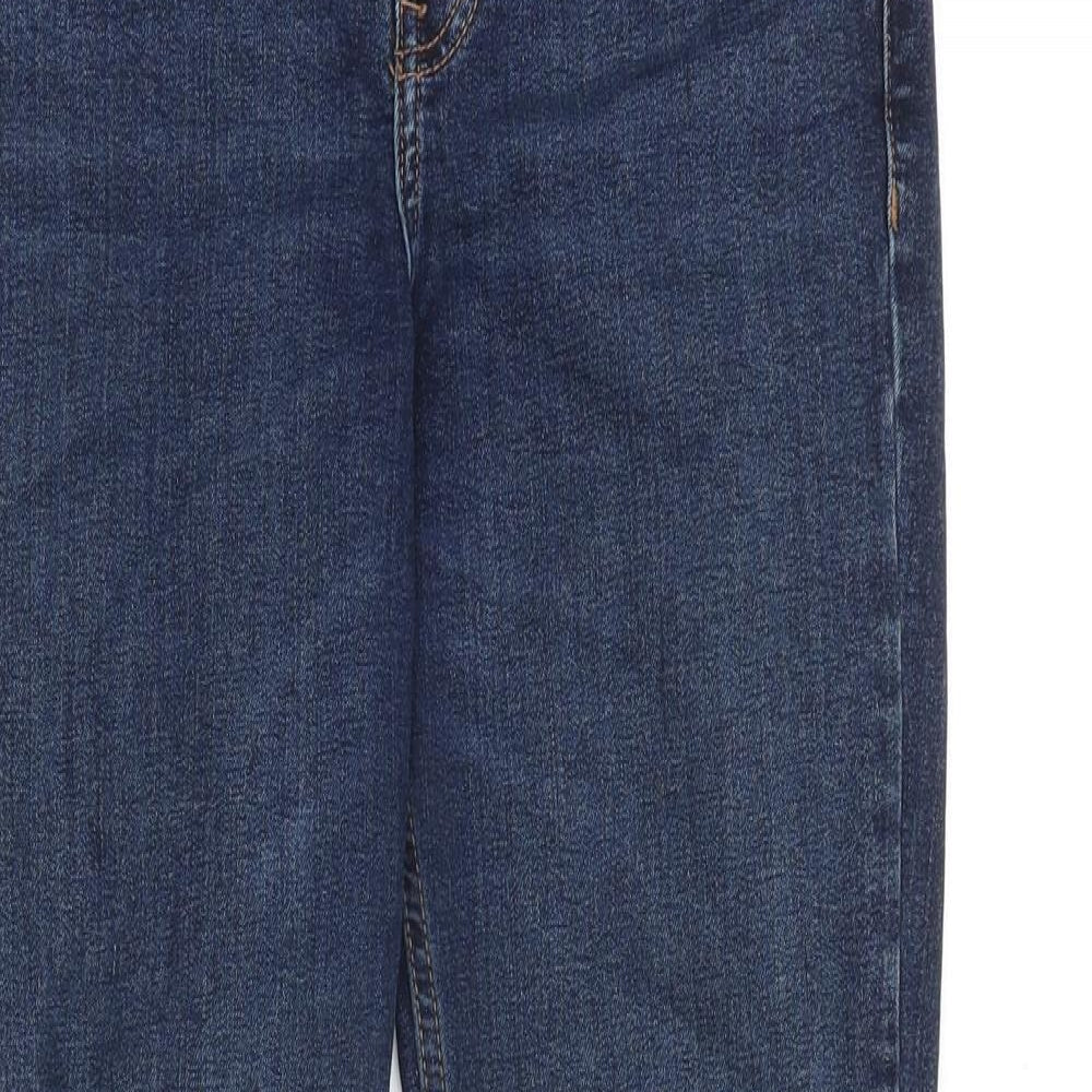 Topshop Womens Blue Cotton Skinny Jeans Size 26 in Slim Zip