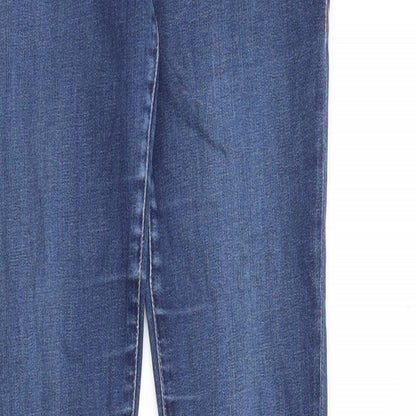 Topshop Womens Blue Cotton Skinny Jeans Size 30 in Slim Zip