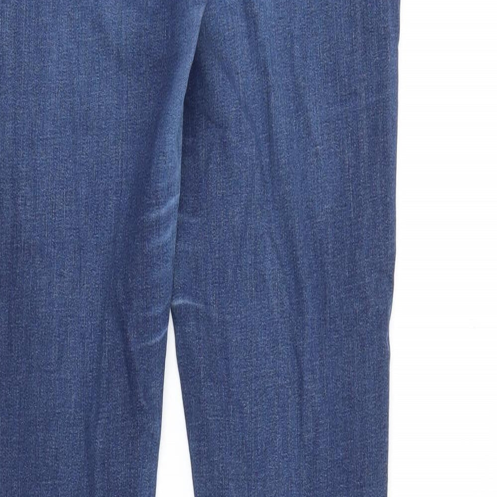 Topshop Womens Blue Cotton Skinny Jeans Size 30 in Slim Zip