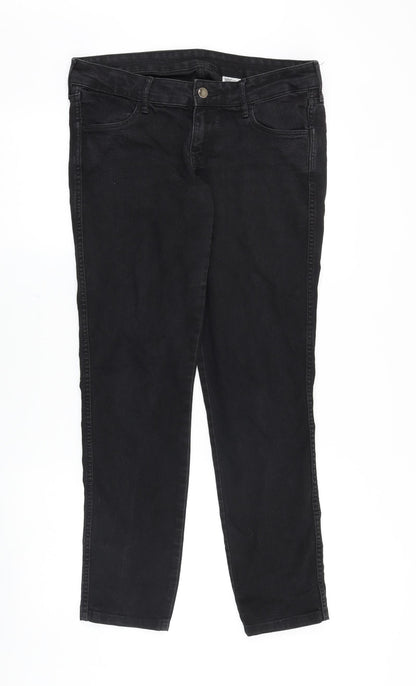 &Denim Womens Black Cotton Tapered Jeans Size 30 in Regular Zip