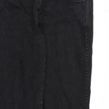 &Denim Womens Black Cotton Tapered Jeans Size 30 in Regular Zip