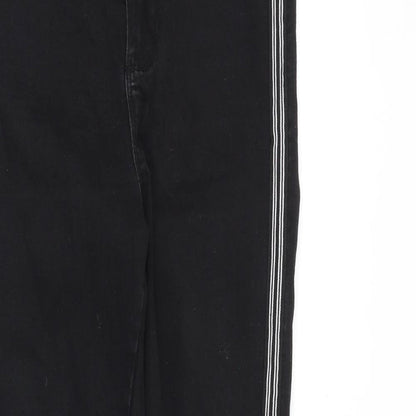 Denim & Co. Womens Black Cotton Skinny Jeans Size 6 Slim Zip - Side Stripe
