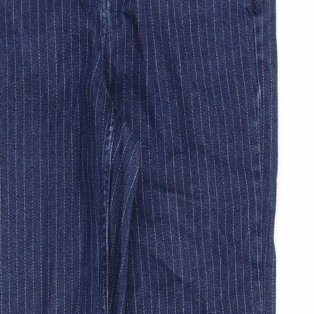 Topshop Womens Blue Cotton Tapered Jeans Size 28 in Regular Zip
