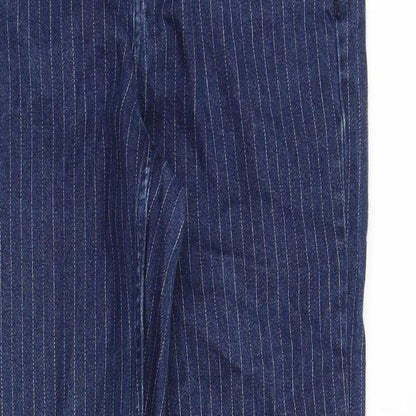 Topshop Womens Blue Cotton Tapered Jeans Size 28 in Regular Zip