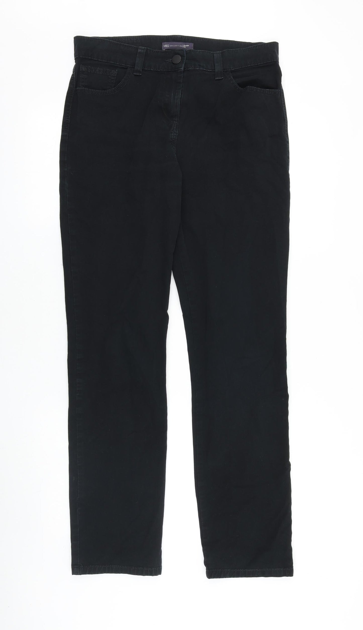 Womens UK Size 12 Marks and Spencer Regular Fit Straight Black Jeans