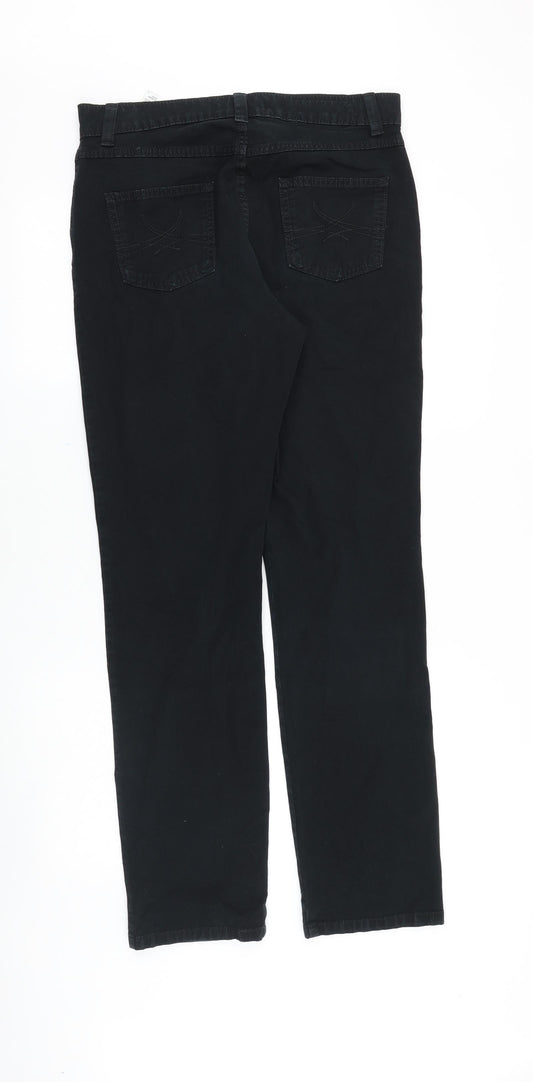 Womens UK Size 12 Marks and Spencer Regular Fit Straight Black Jeans
