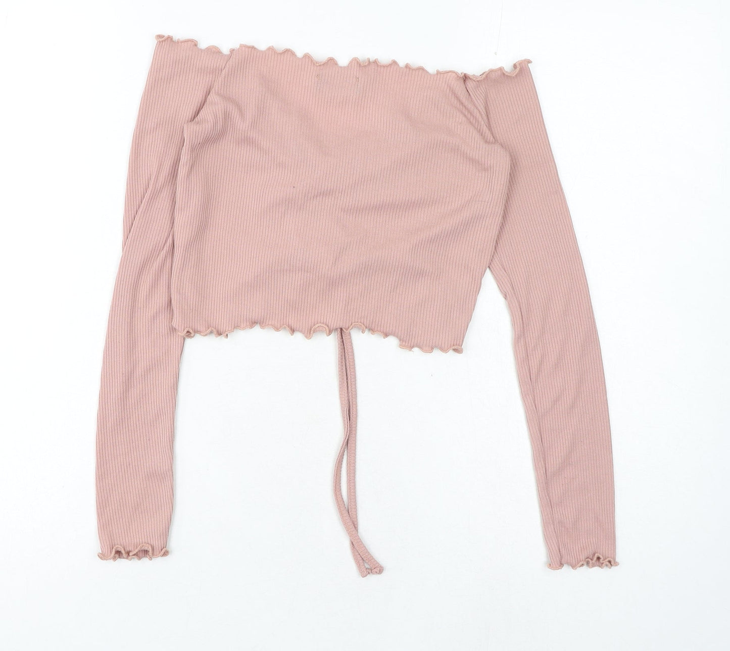 Womens UK Size 6 PRETTYLITTLETHING Pink Cropped T-Shirt