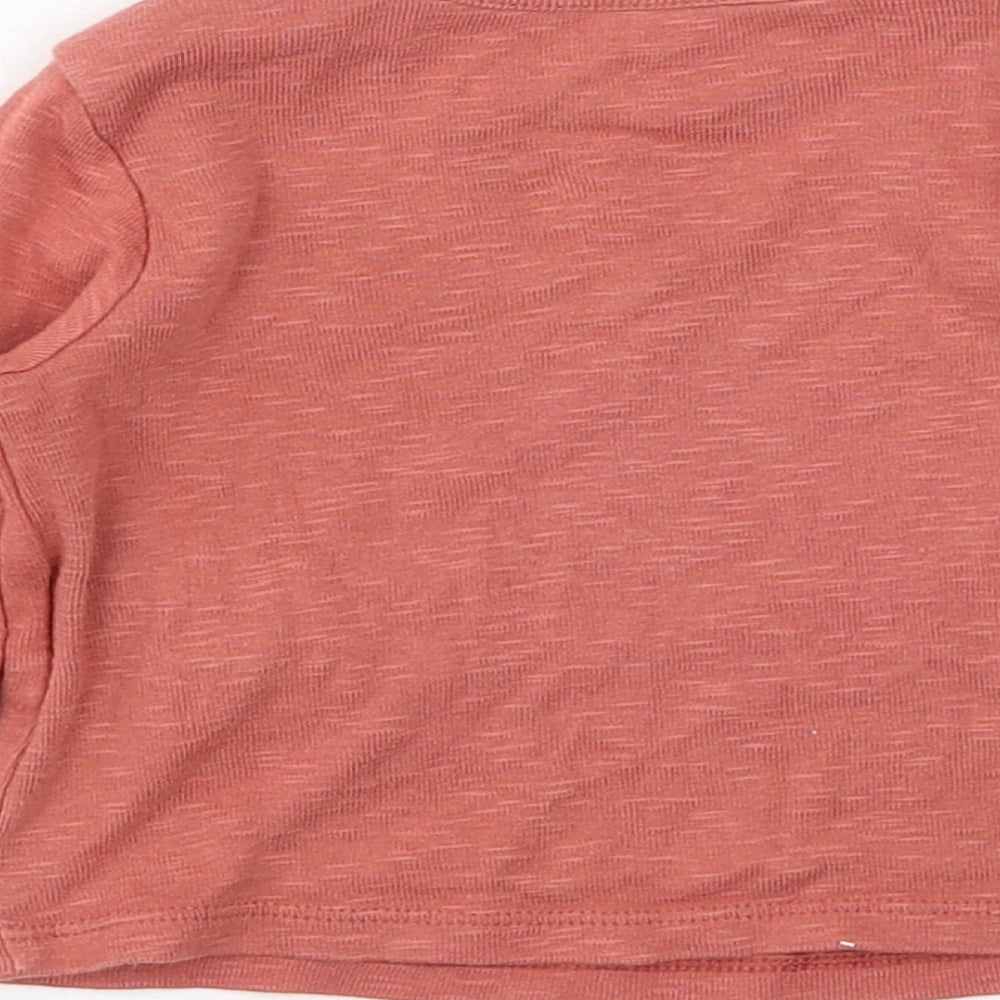 Marks and Spencer Baby Red Cotton Basic T-Shirt Size 3-6 Months Round Neck Pullover - Rhino, Please Look After Me