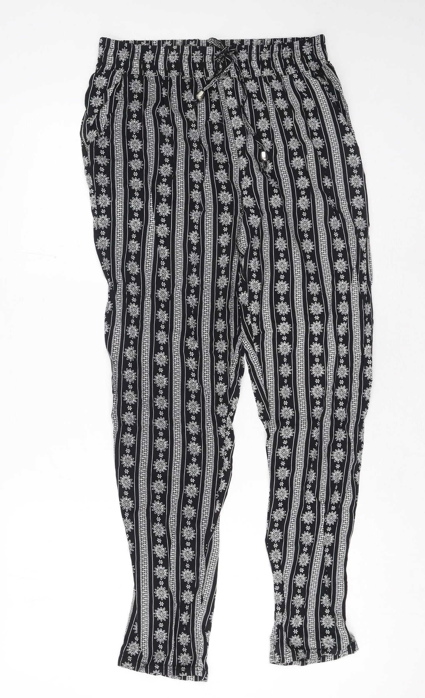 Womens UK Size S Preworn Regular Fit  Black Trousers