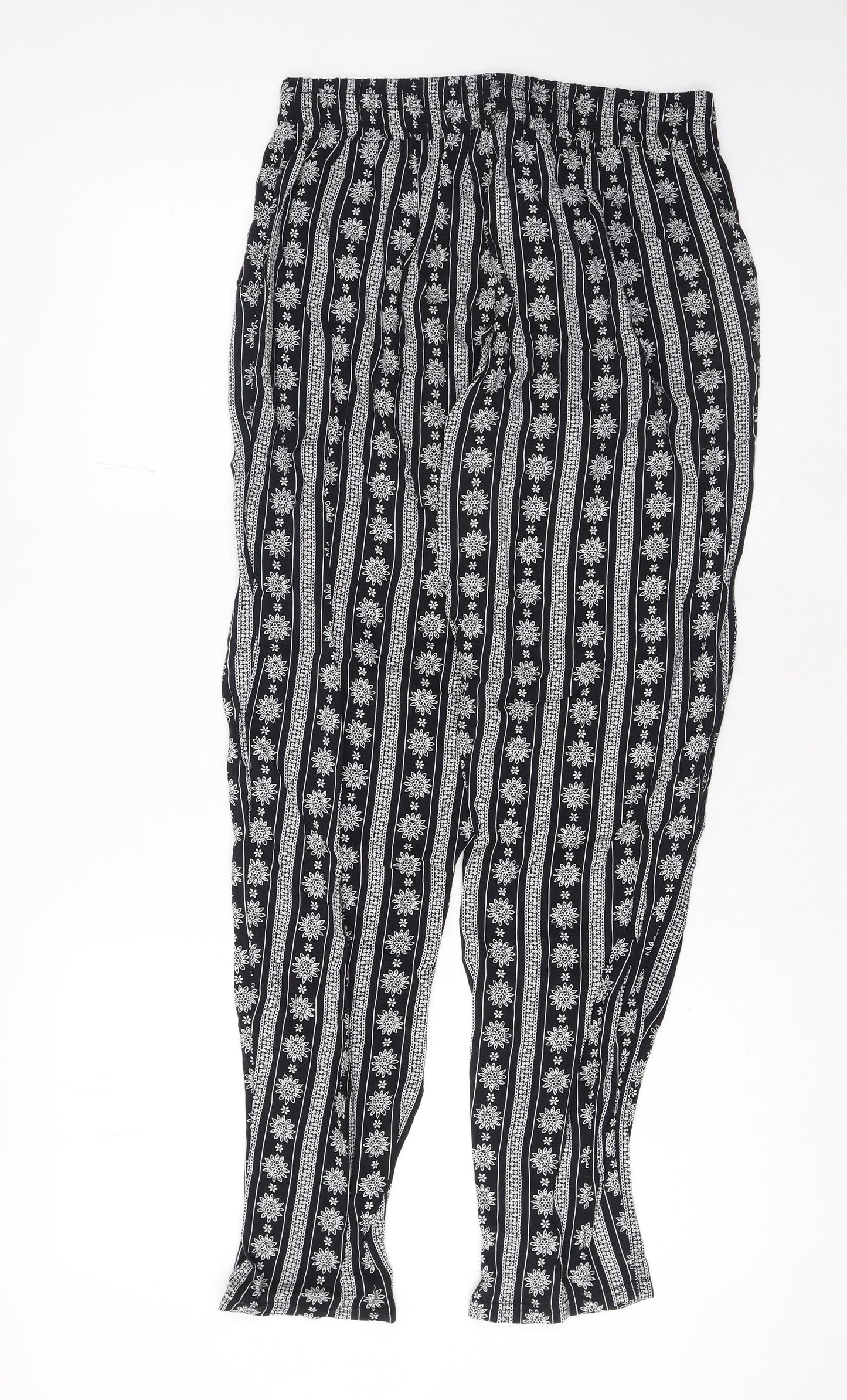 Womens UK Size S Preworn Regular Fit  Black Trousers