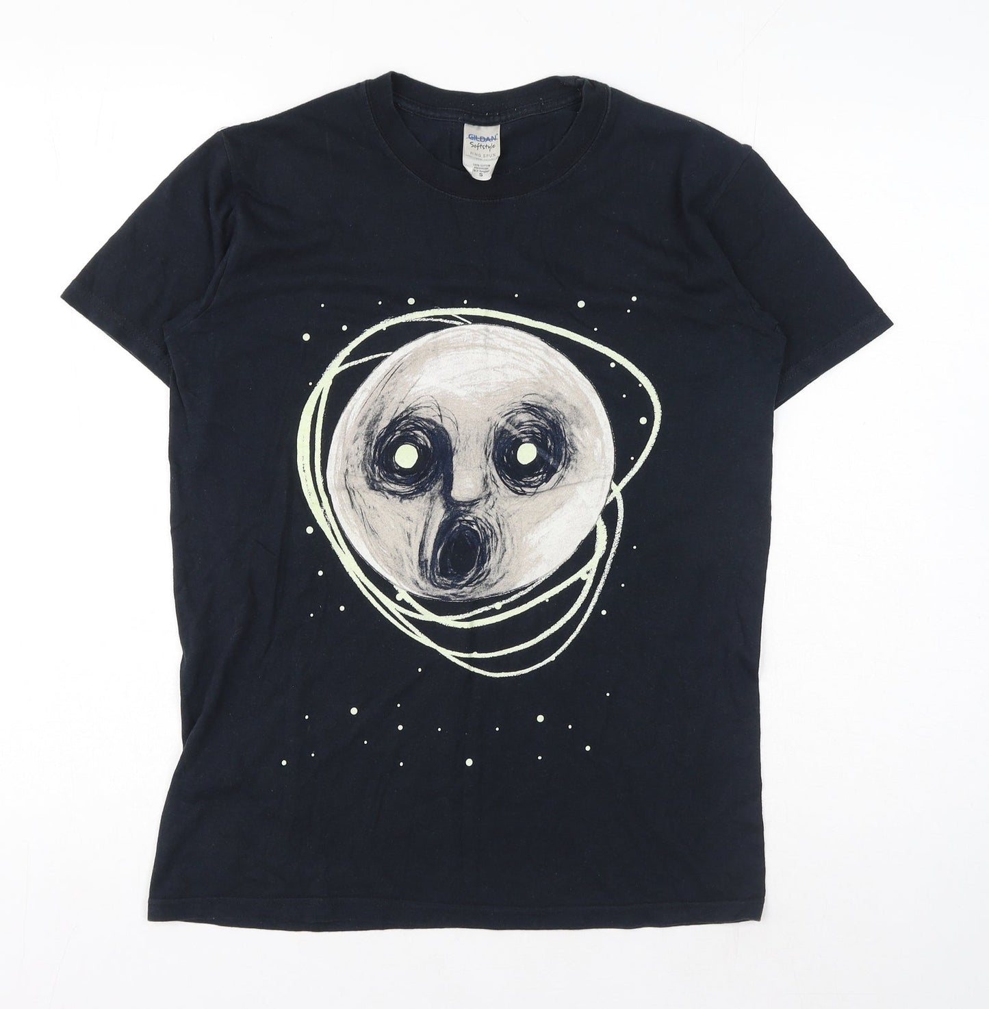 Womens UK Size S Gildan Black Basic T-Shirt