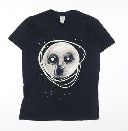 Womens UK Size S Gildan Black Basic T-Shirt