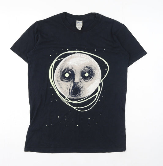 Womens UK Size S Gildan Black Basic T-Shirt