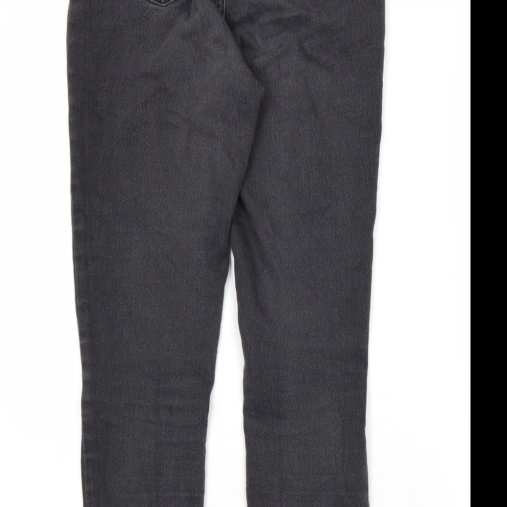 Boohoo Womens Black Cotton Skinny Jeans Size 10 L27 in Regular Zip