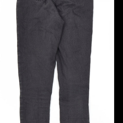 Boohoo Womens Black Cotton Skinny Jeans Size 10 L27 in Regular Zip