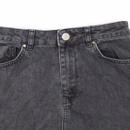 ASOS Womens Black Cotton Straight & Pencil Skirt Size 8 Zip