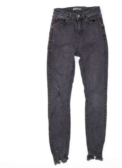 Denim & Co. Womens Black Cotton Skinny Jeans Size 8 L27 in Regular Zip