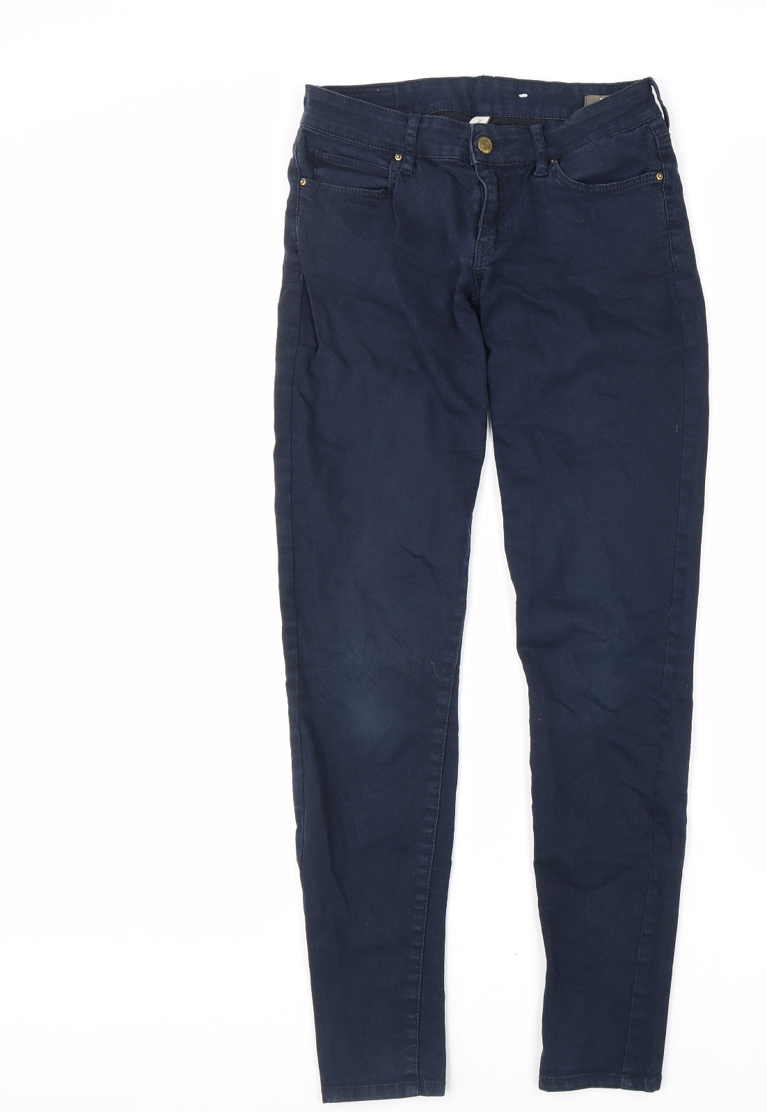 Mango Womens Blue Cotton Skinny Jeans Size 8 L29 in Regular Zip