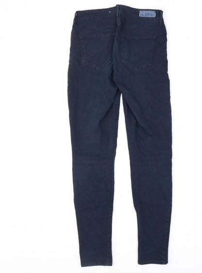 Mango Womens Blue Cotton Skinny Jeans Size 8 L29 in Regular Zip