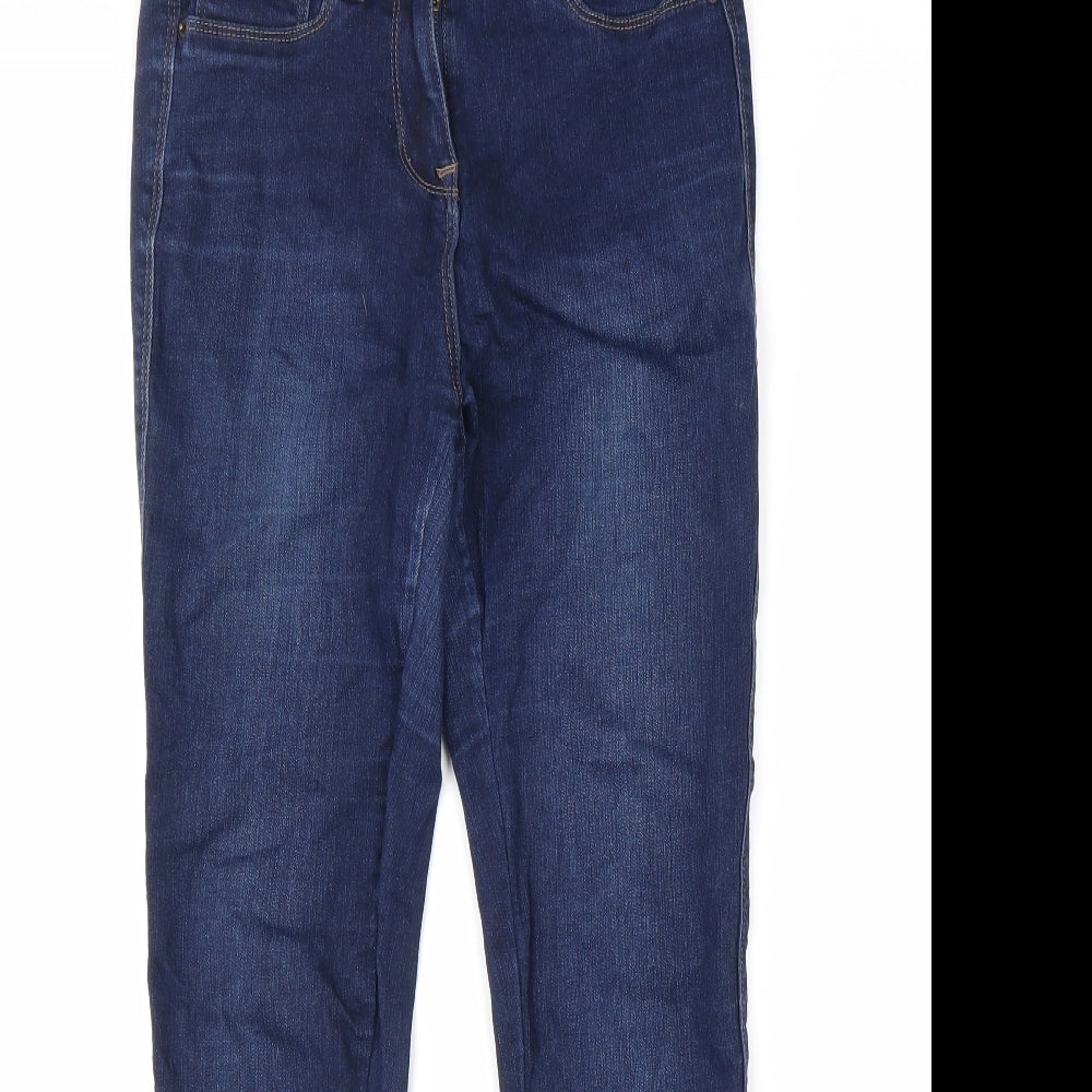 NEXT Womens Blue Cotton Skinny Jeans Size 8 L29 in Regular Zip