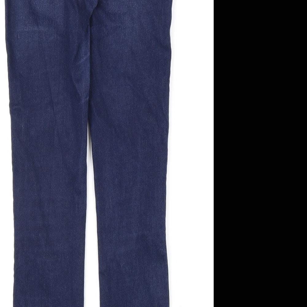NEXT Womens Blue Cotton Skinny Jeans Size 8 L29 in Regular Zip