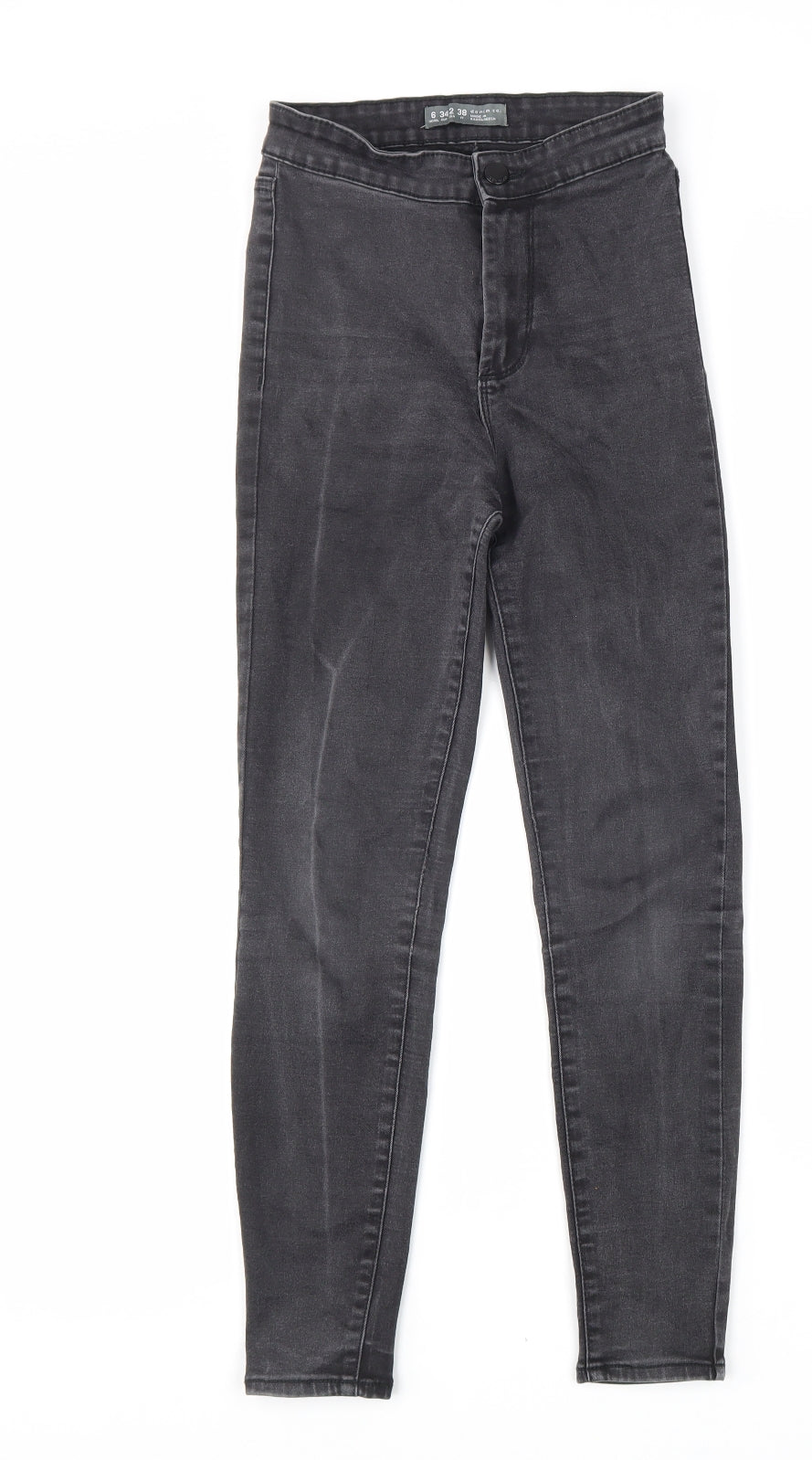 Denim & Co. Womens Grey Cotton Skinny Jeans Size 6 L26 in Regular Zip