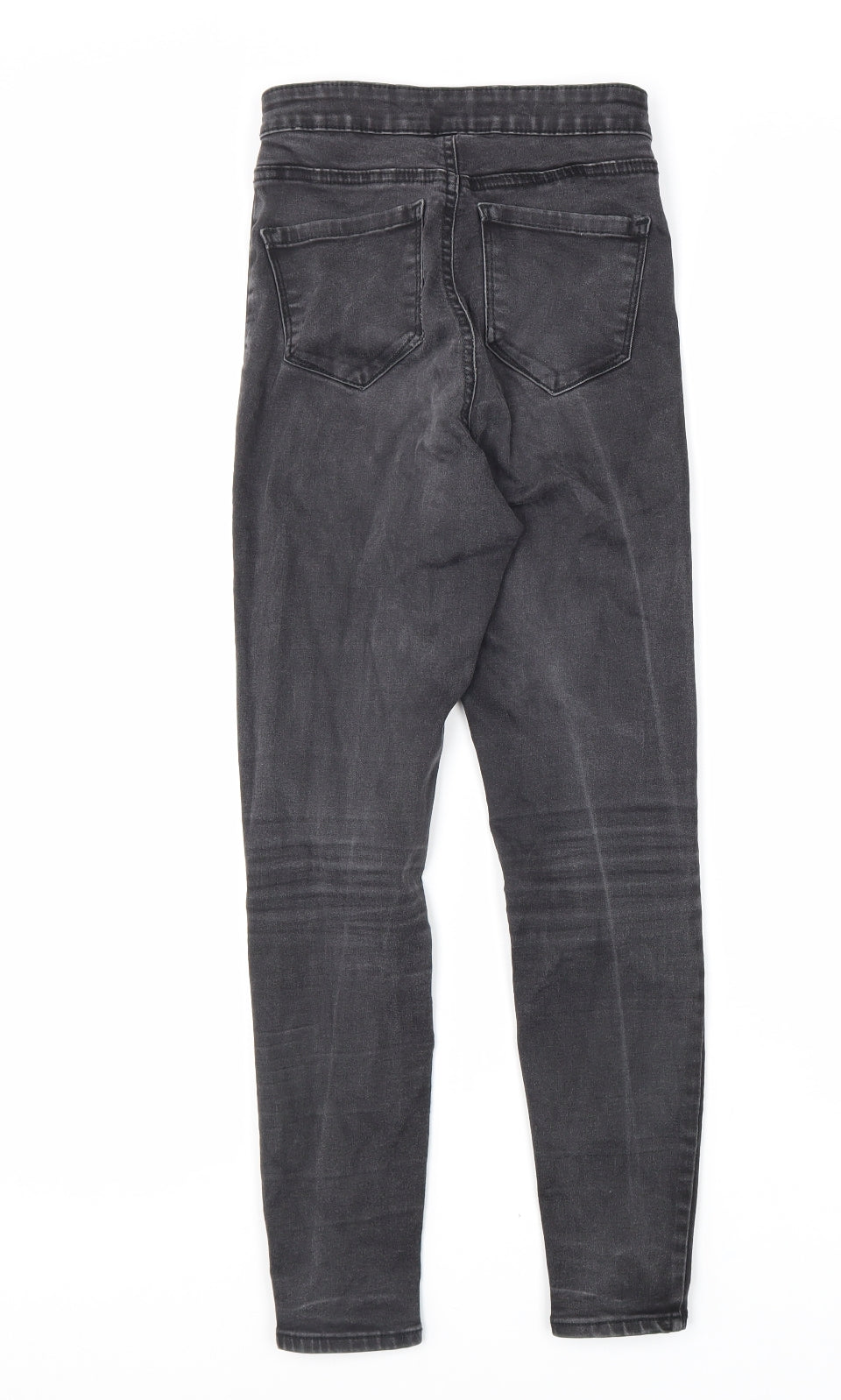 Denim & Co. Womens Grey Cotton Skinny Jeans Size 6 L26 in Regular Zip