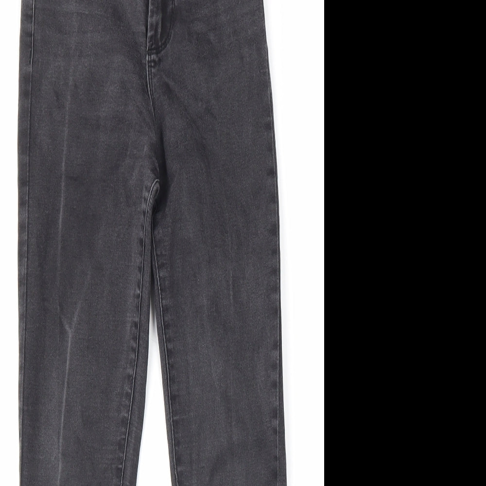 Denim & Co. Womens Grey Cotton Skinny Jeans Size 6 L26 in Regular Zip