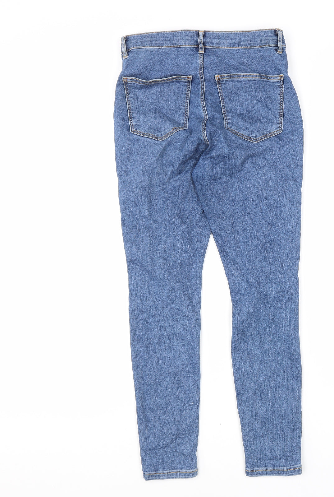 Topshop Womens Blue Cotton Skinny Jeans Size 30 in L29 in Regular Zip