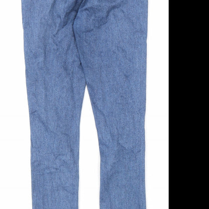 Topshop Womens Blue Cotton Skinny Jeans Size 30 in L29 in Regular Zip