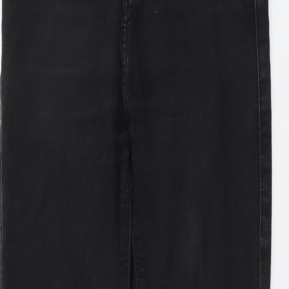 Topshop Womens Black Cotton Skinny Jeans Size 28 in L30 in Regular Button