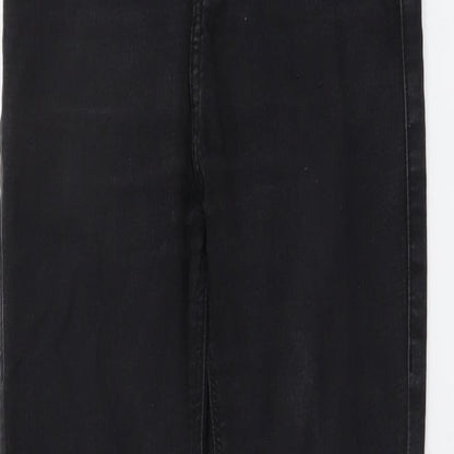 Topshop Womens Black Cotton Skinny Jeans Size 28 in L30 in Regular Button