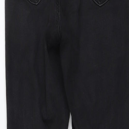 Topshop Womens Black Cotton Skinny Jeans Size 28 in L30 in Regular Button