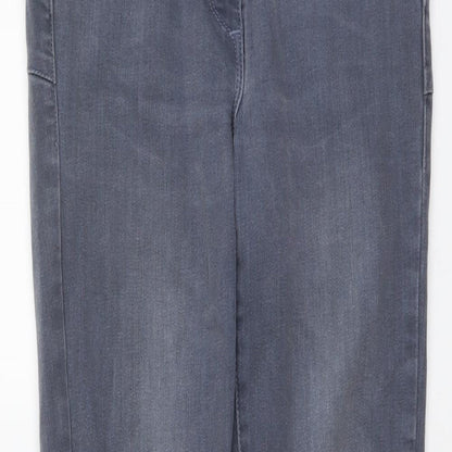 NEXT Womens Blue Cotton Skinny Jeans Size 10 L26 in Slim Button