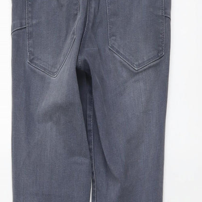 NEXT Womens Blue Cotton Skinny Jeans Size 10 L26 in Slim Button