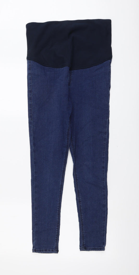 Topshop Womens Blue Cotton Skinny Jeans Size 10 L26 in Regular