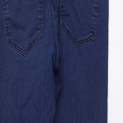 Topshop Womens Blue Cotton Skinny Jeans Size 10 L26 in Regular