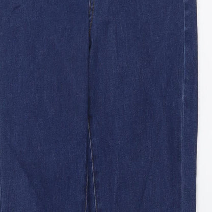 Denim & Co. Womens Blue Cotton Skinny Jeans Size 10 L26 in Regular Button