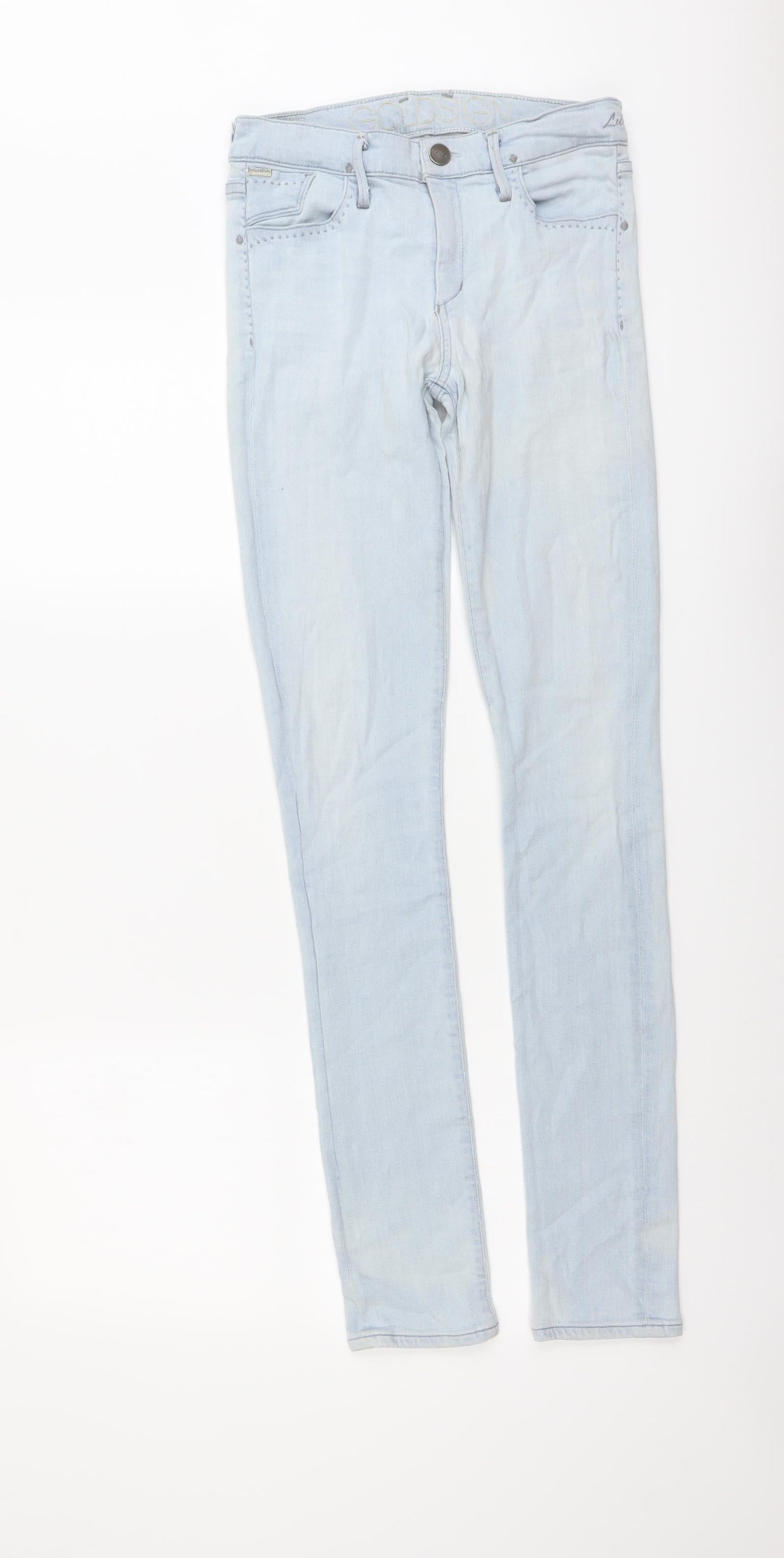 GOLDSIGN Womens Blue Cotton Skinny Jeans Size 26 in L32 in Regular Button