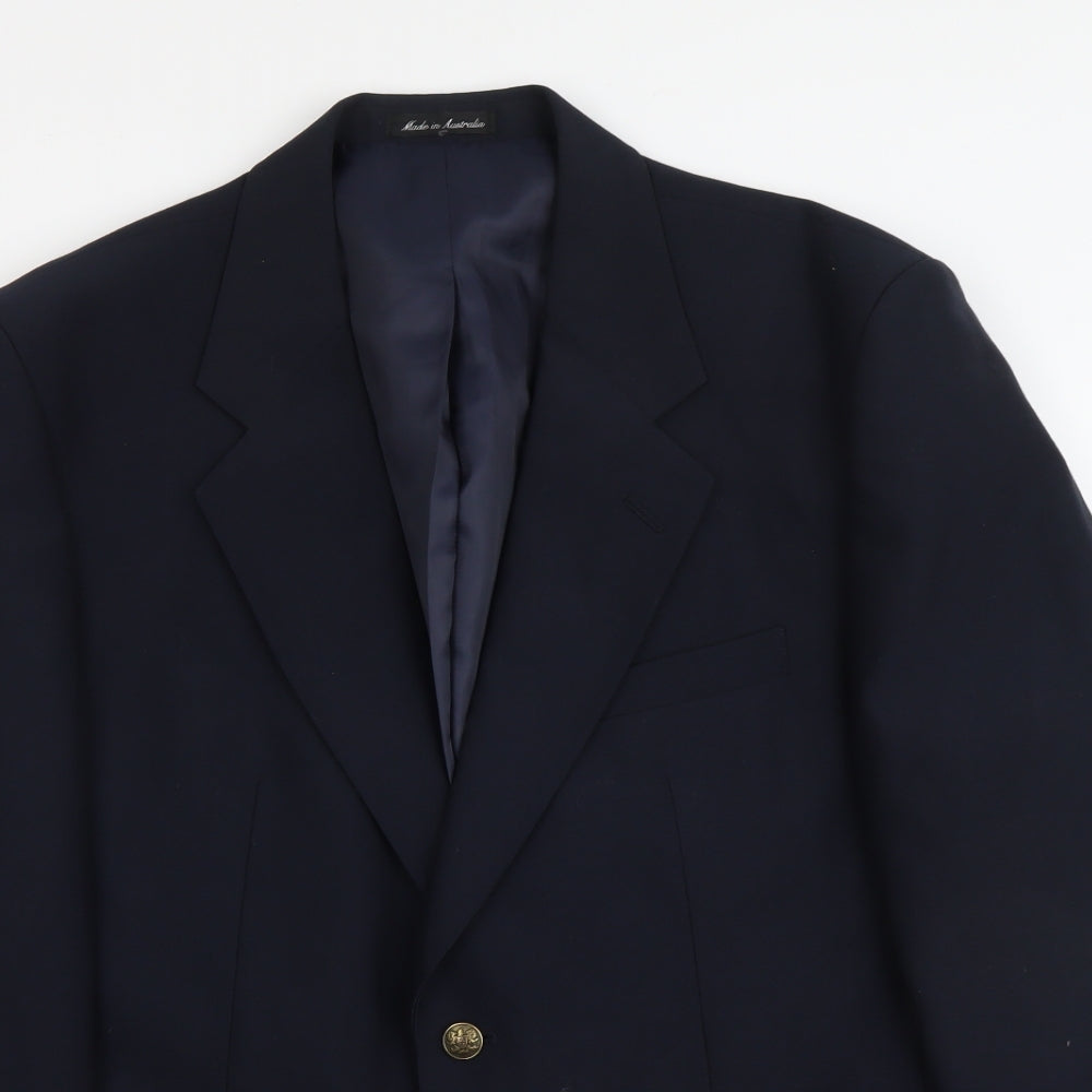 Fletcher Jones Mens Blue Polyester Jacket Suit Jacket Size L Regular