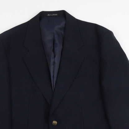 Fletcher Jones Mens Blue Polyester Jacket Suit Jacket Size L Regular
