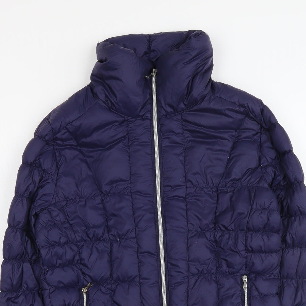 Harvey&Jones Womens Blue Quilted Jacket Size 10 Zip