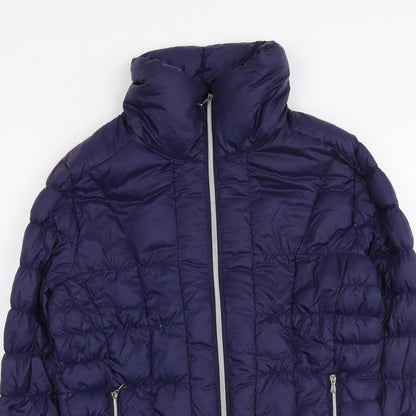 Harvey&Jones Womens Blue Quilted Jacket Size 10 Zip