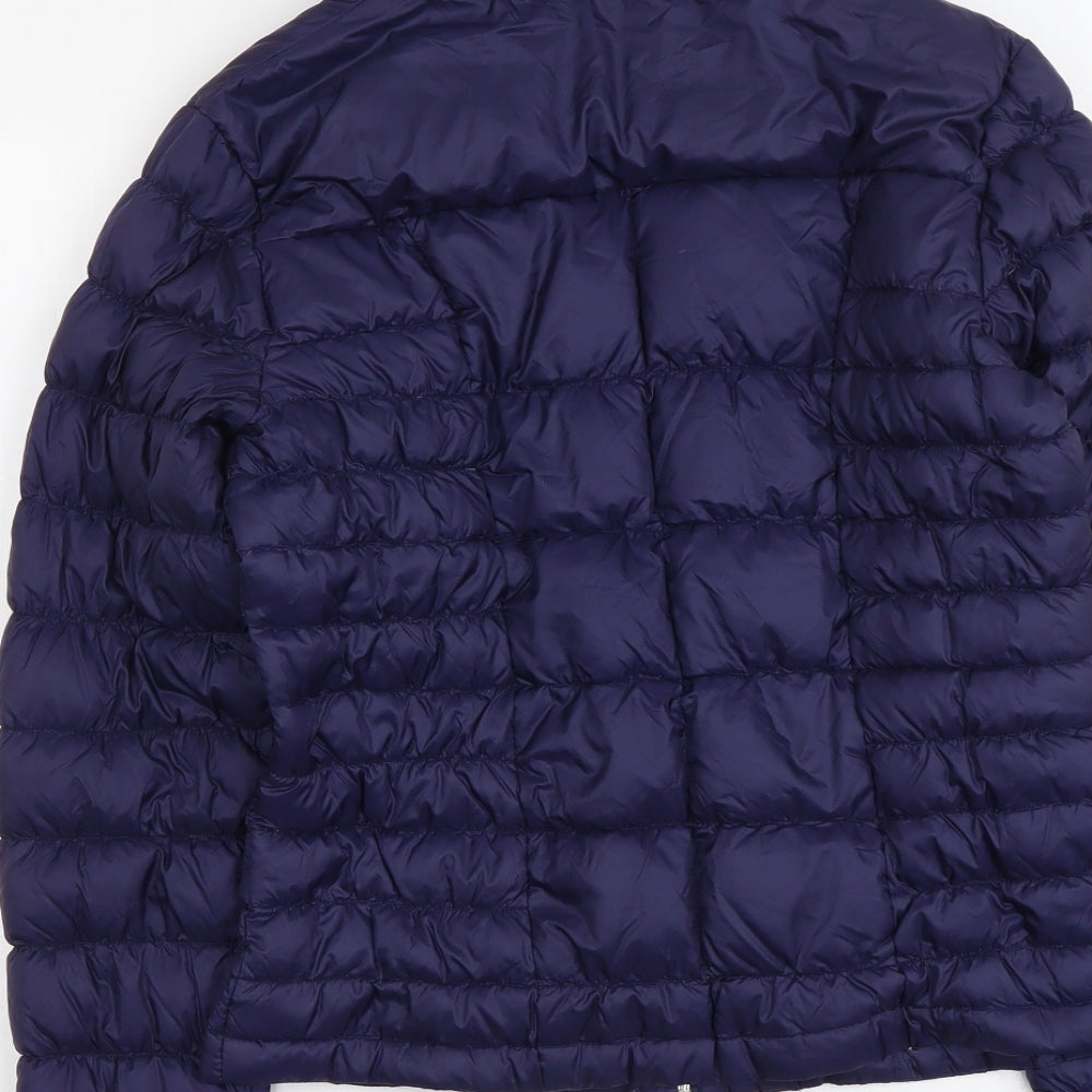 Harvey&Jones Womens Blue Quilted Jacket Size 10 Zip