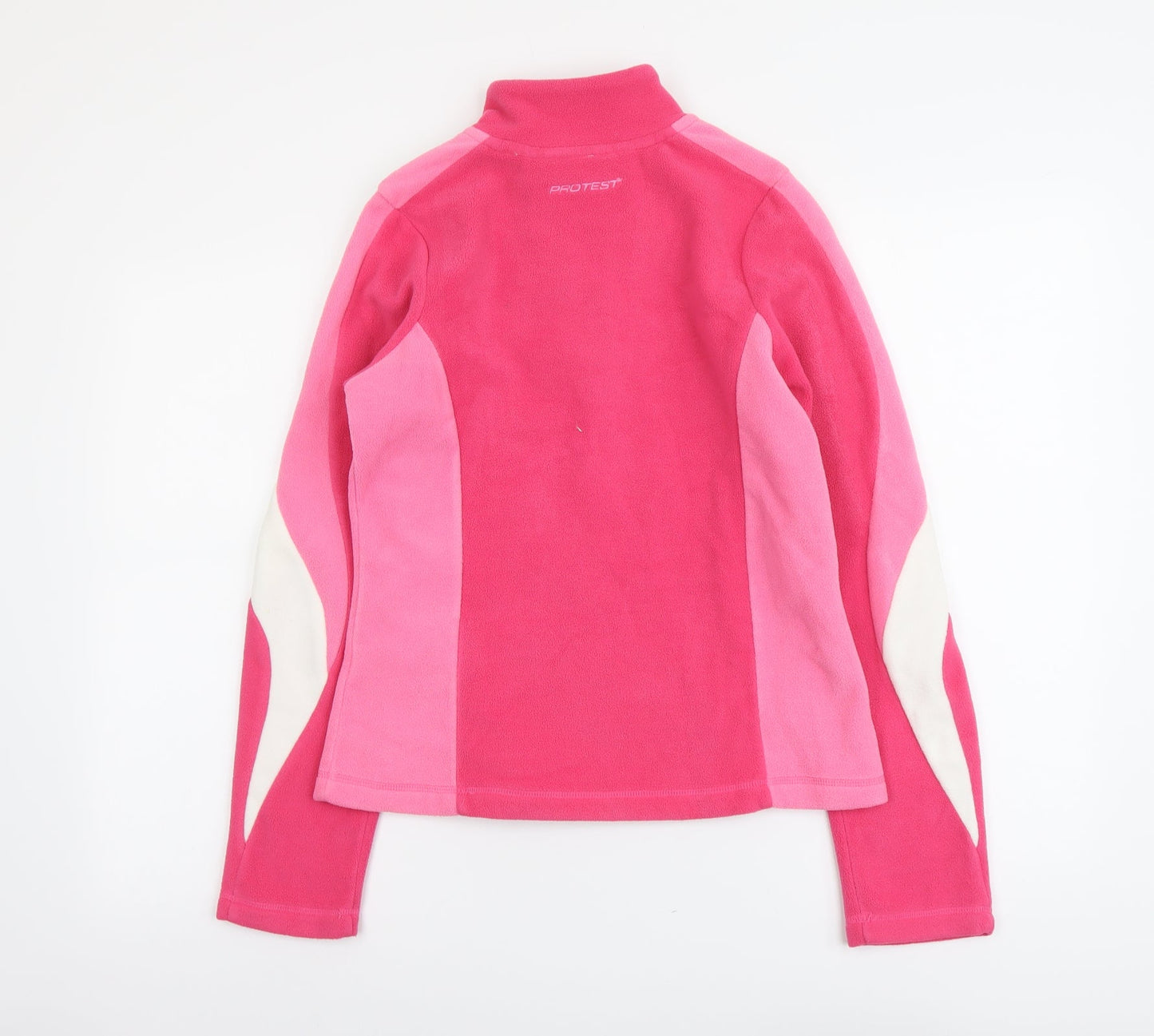 Protest Womens Pink Colourblock Polyester Pullover Sweatshirt Size S Zip