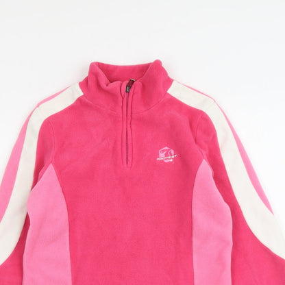 Protest Womens Pink Colourblock Polyester Pullover Sweatshirt Size S Zip