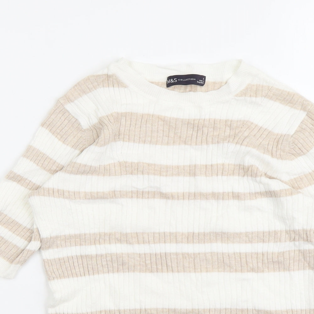 Womens UK Size 8 Marks and Spencer Beige Pullover Jumper