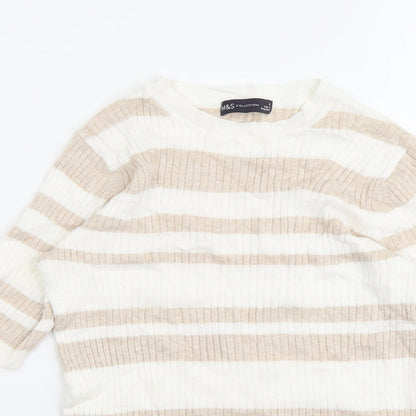 Womens UK Size 8 Marks and Spencer Beige Pullover Jumper