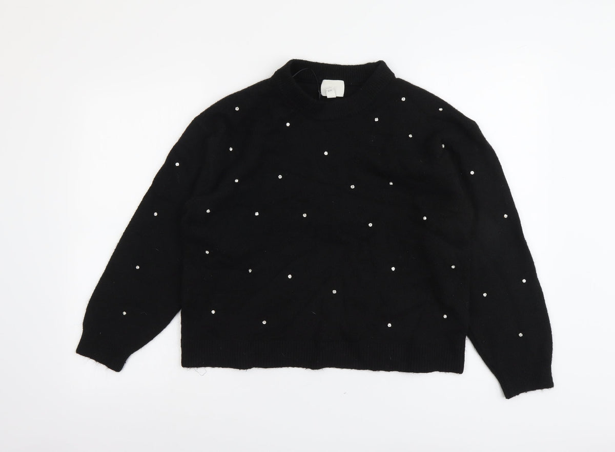 Womens UK Size S H&M Black Pullover Jumper