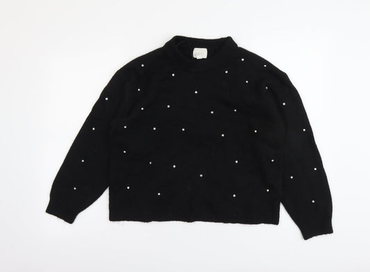 Womens UK Size S H&M Black Pullover Jumper